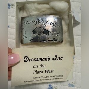 Excellent condition Vintage Sterling Silver Buffalo Belt Buckle